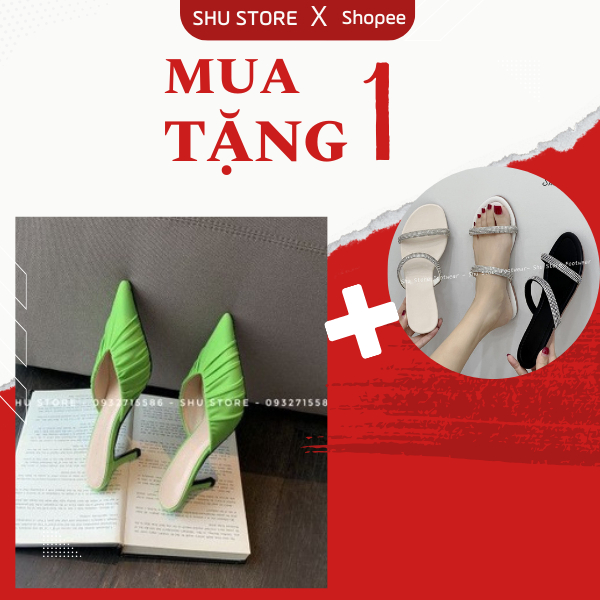 GIÀY SỤC BÍT MŨI THỜI TRANG SHU STORE - GIÀY SỤC NHÚN GÓT NHỌN MŨI NHỌN F333-1