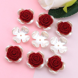 Set 5 Bông hoa hồng nhựa làm hoa handmade
