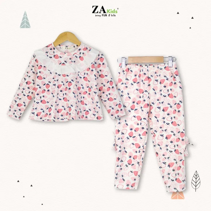 Bộ Quần Áo Thun Tay Dài Bé Gái  ZAKids ZA22060TD