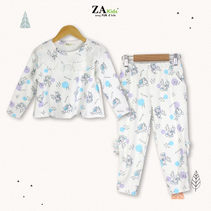 Bộ Quần Áo Thun Tay Dài Bé Gái  ZAKids ZA22060TD