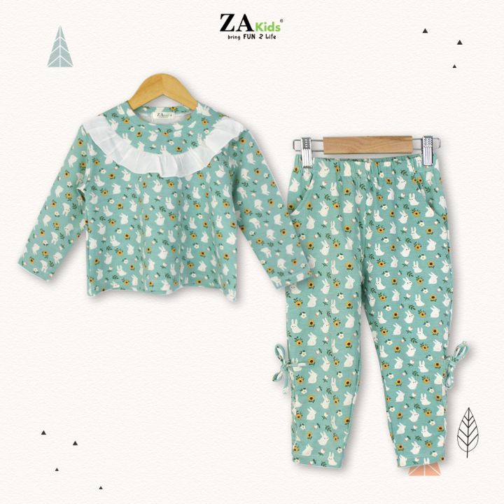 Bộ Quần Áo Thun Tay Dài Bé Gái  ZAKids ZA22060TD