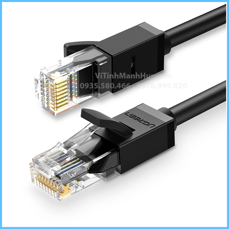 Dây cáp mạng Cat 6 Ugreen, đúc sẵn 2 đầu RJ45, độ dài từ 0.5M đến 10M.