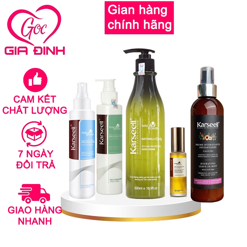 Xịt đạm siêu mềm mượt gel giữ nếp karseell xịt dưỡng chống cháy,chống chẻ ngọn tinh dầu dưỡng tóc