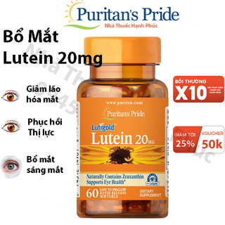 Viên uống hỗ trợ mắt lutein 20mg puritan's pride 60 viên của mỹ