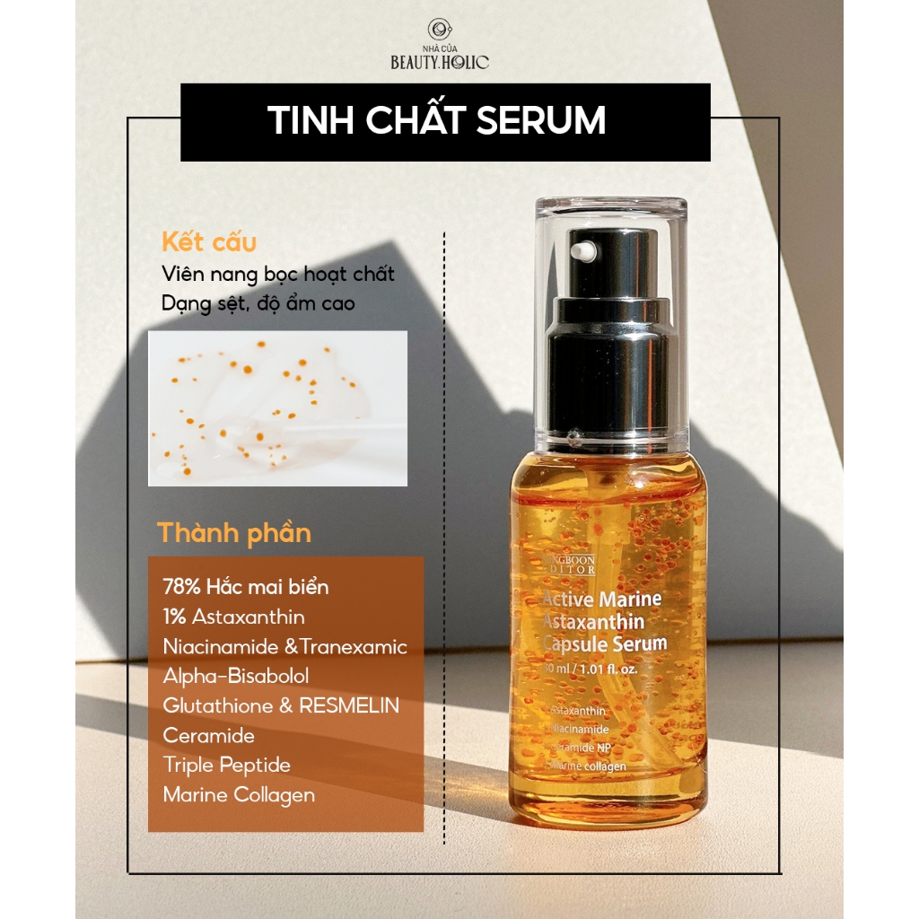 Serum & kem giảm thâm nám chống oxy hóa SUNGBOON ASTAXANTHIN CAPSULE