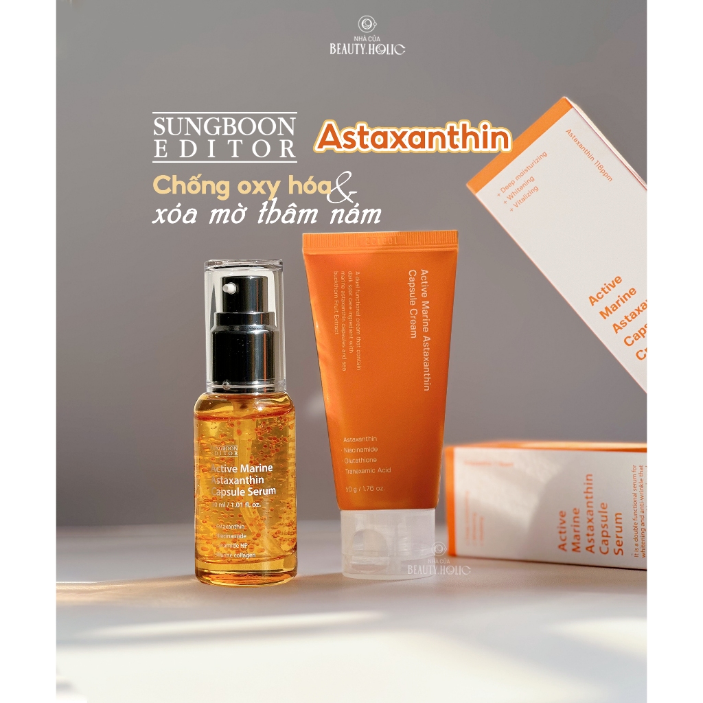 Serum & kem giảm thâm nám chống oxy hóa SUNGBOON ASTAXANTHIN CAPSULE