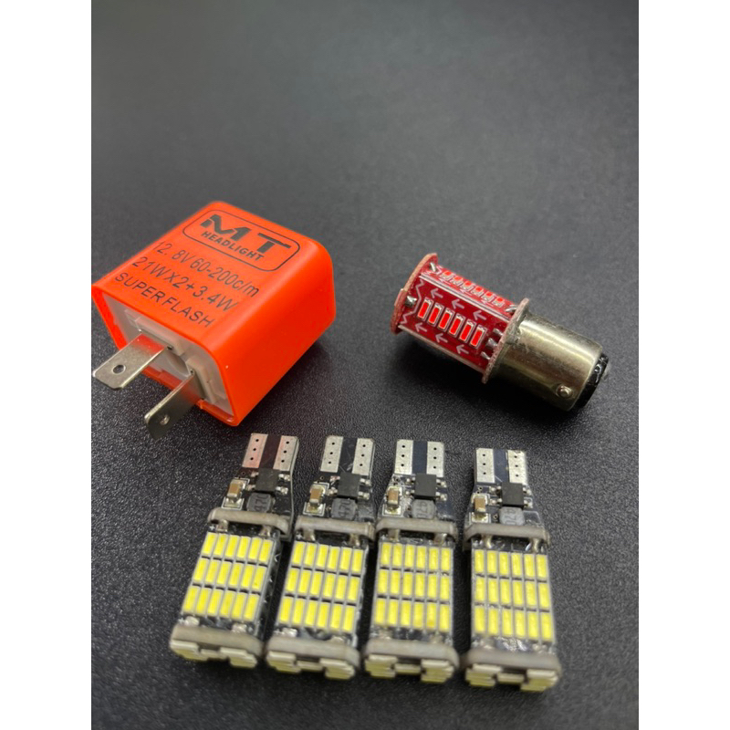 Combo 3 món led t15, hậu âudi, chớp điện tử có tăng chỉnh