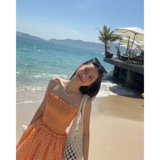 Đầm bí hoa cam freesize - Laimer