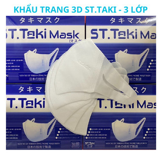  Khẩu Trang 3D ST.Taki Mask Quai Vải Kháng Khuẩn Lọc Bụi Hộp 50 Cái 
