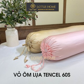 Vỏ gối ôm lụa Tencel 60S trơn màu ga thắt nơ rút 2 đầu dễ dàng lồng ruột gối ôm kích thước 35x100cm