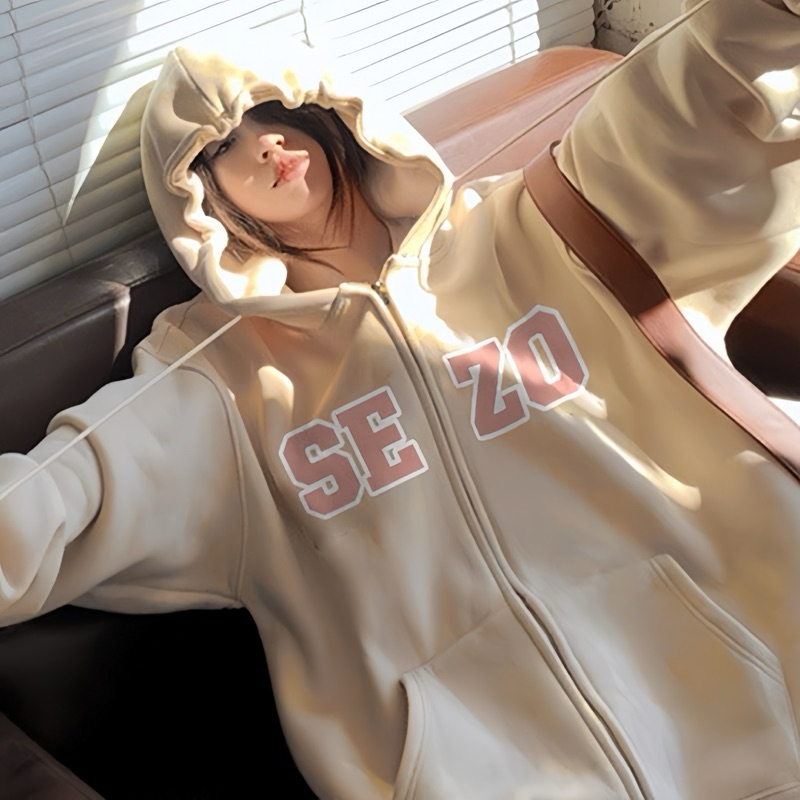 Áo Khoác Hoodie Zip Form Rộng Mũ To Chất Liệu Nỉ Lót Lông SEZO