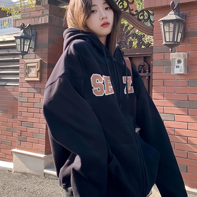 Áo Khoác Hoodie Zip Form Rộng Mũ To Chất Liệu Nỉ Lót Lông SEZO