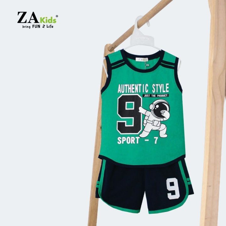 Bộ Quần Áo Sát Nách Bé Trai Mặc Nhà, Đi Chơi Mùa Hè Chất Vải Cotton ZA Kids ZA22166SN. Size bé 2-14 Tuổi