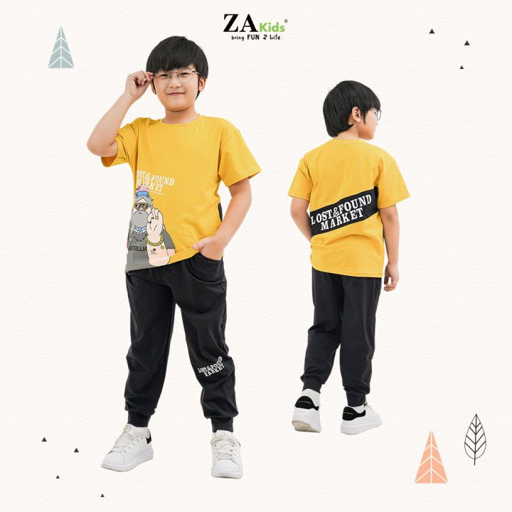 Bộ Quần Áo Thun Tay Ngắn Quần Dài Bé Trai (2-10 Tuổi) ZAKids ZAB2112