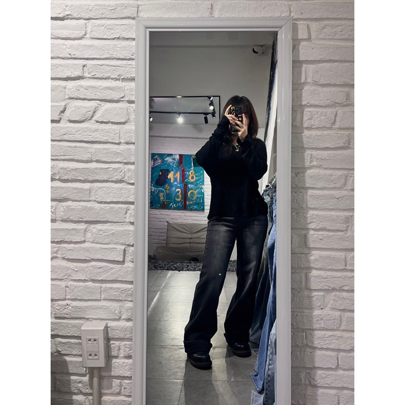 QUẦN JEANS SUÔNG RỘNG - WASH XÁM SÁNG