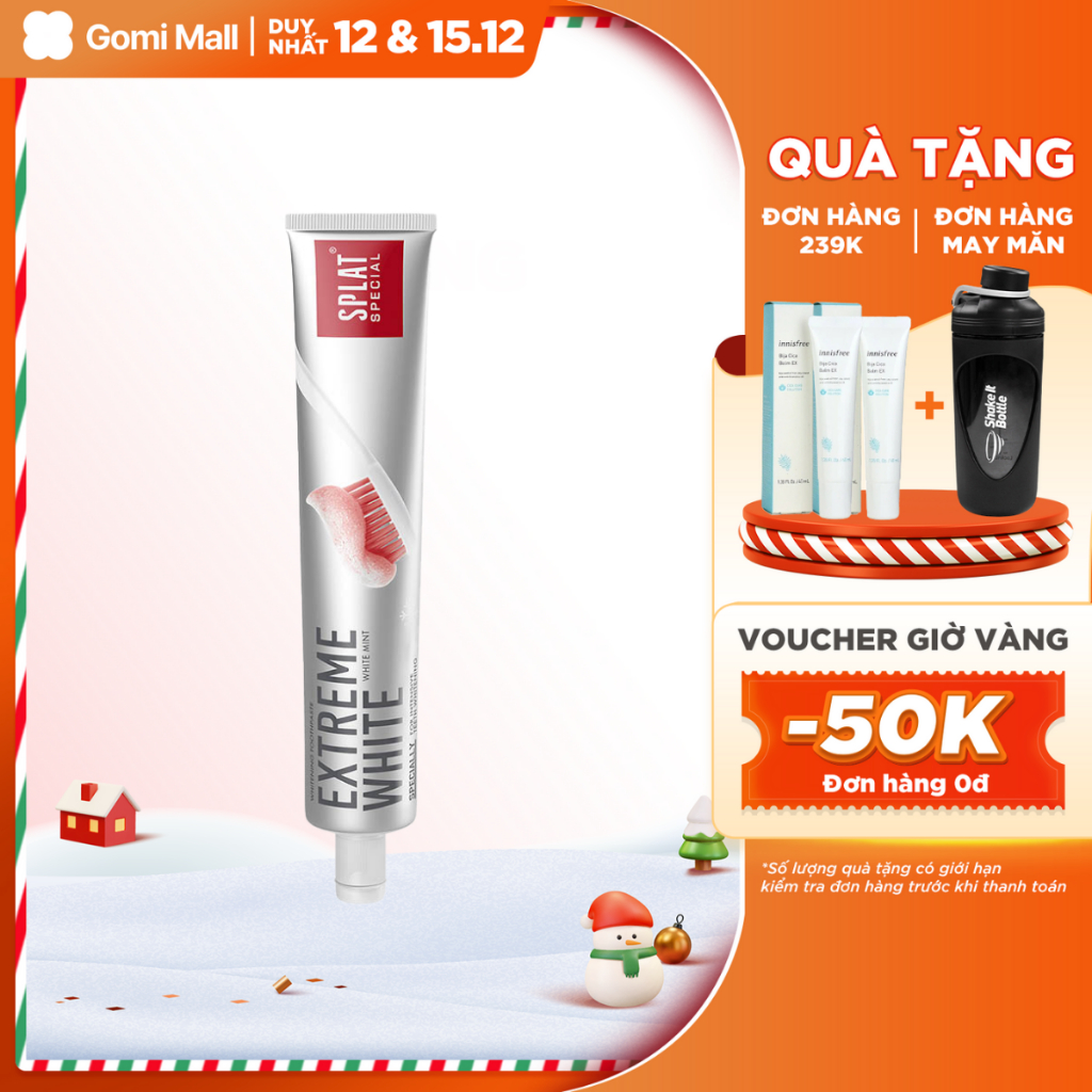 Kem đánh răng SPLAT Extreme White giúp làm trắng răng sau 4-6 tuần sử dụng 75ml