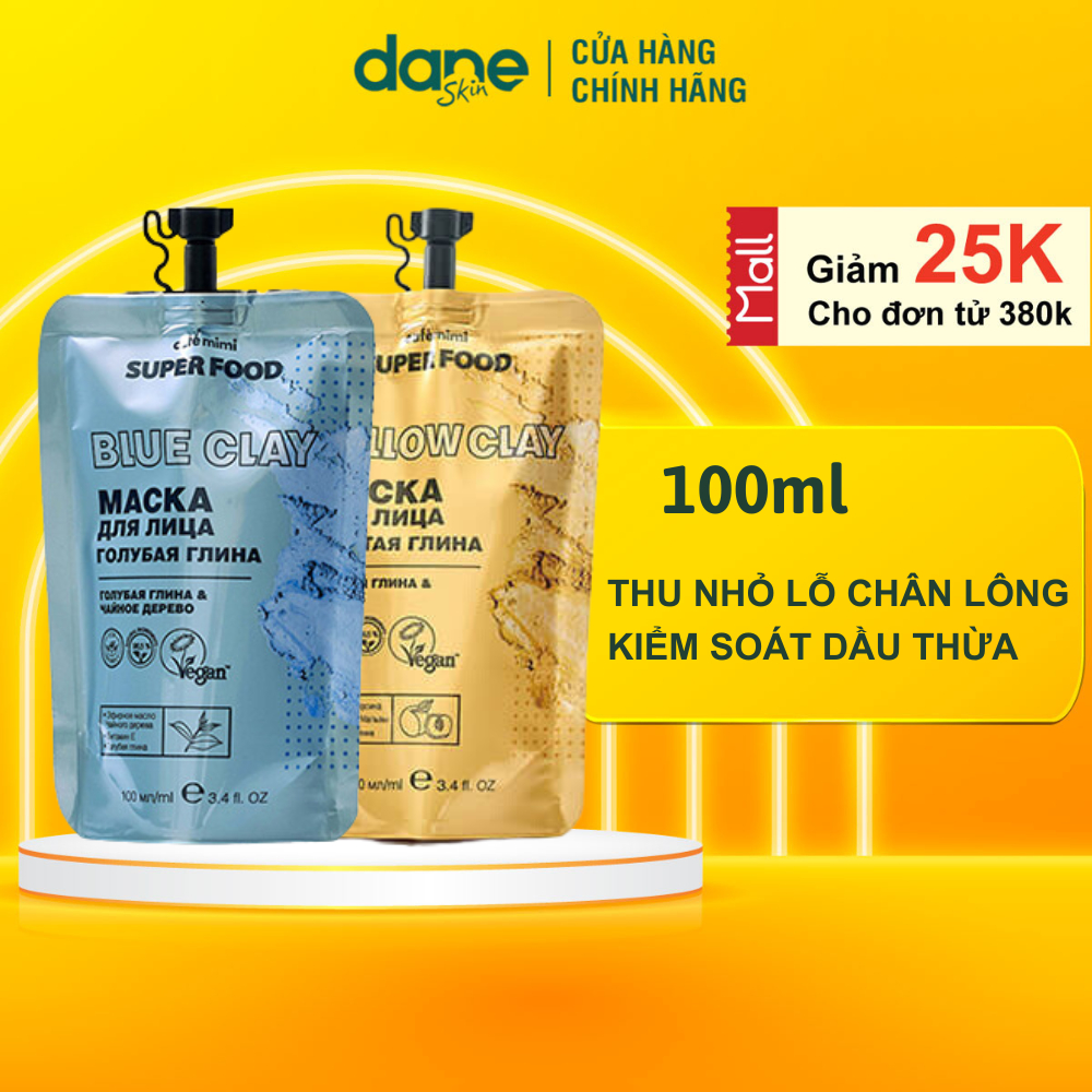 Mặt nạ đất sét CAFE' MINI 100ml - giúp se khít lỗ chân lông, thải độc và trẻ hóa làn da