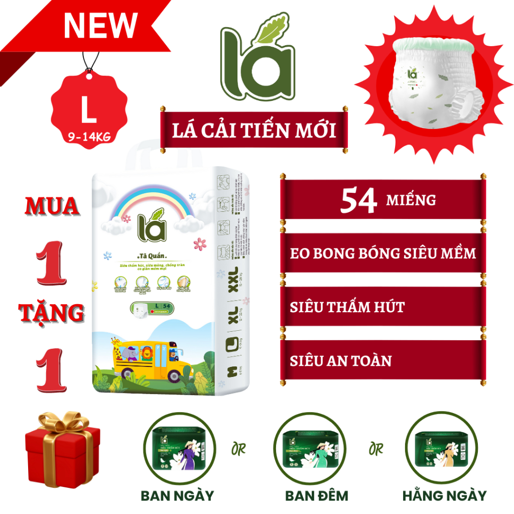 Tã quần trẻ em Lá size L54