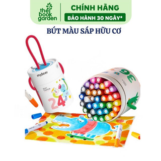 Bút màu sáp hữu cơ Mideer Silky Crayon kèm quai xách cho bé 12-24-36 màu