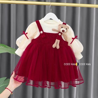 Váy nhung nhũ kèm áo gấu siêu xinh áo rời 10-30kg