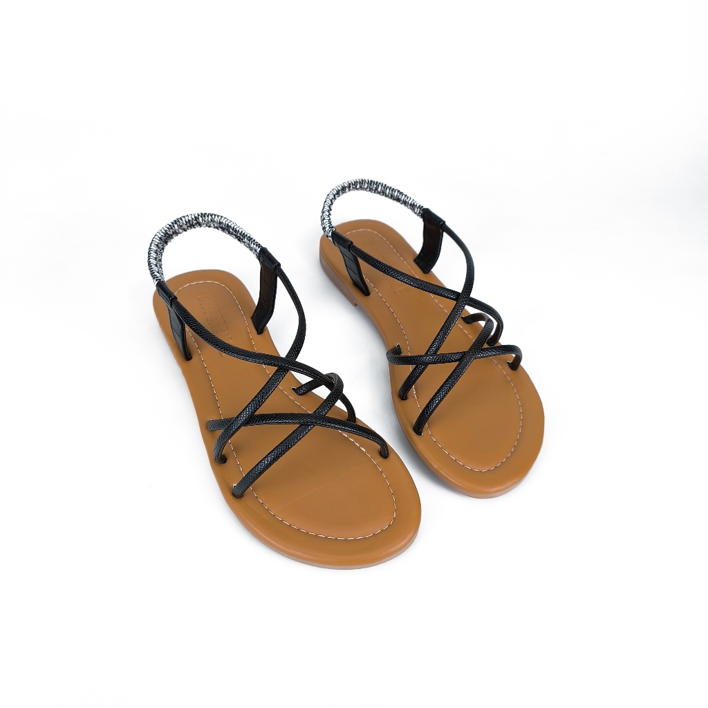 Sandal Bệt Nữ Quai Chéo KATIFA K004S Dây Đan Rọ Quai Hậu Thun Êm Mềm Bảo Hành 12T