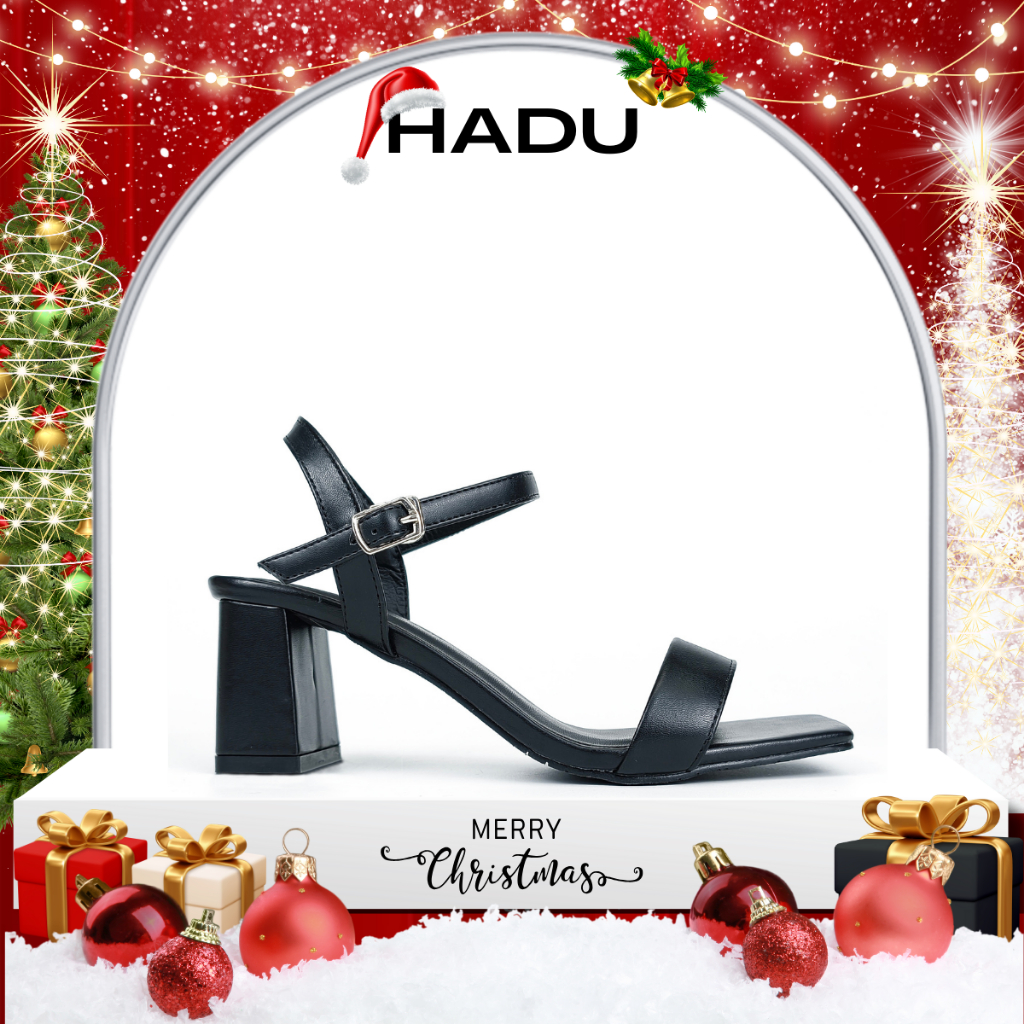 Giày Sandal Gót Vuông 5P Quai Ngang HADU HS502 Bảo Hành 12T