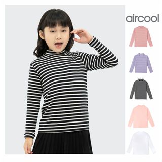 Áo giữ nhiệt cho bé gái cotton Aircool cổ cao 3 cm mềm giữ nhiệt tốt cho bé từ 4 đến 15 tuổi-ANBG13
