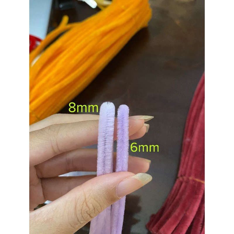 Kẽm nhung 8mm - kẽm nhung loại 1 màu pastel Dây kẽm lông nhiều màu làm hoa tulip, quà tặng, hoa trang tết