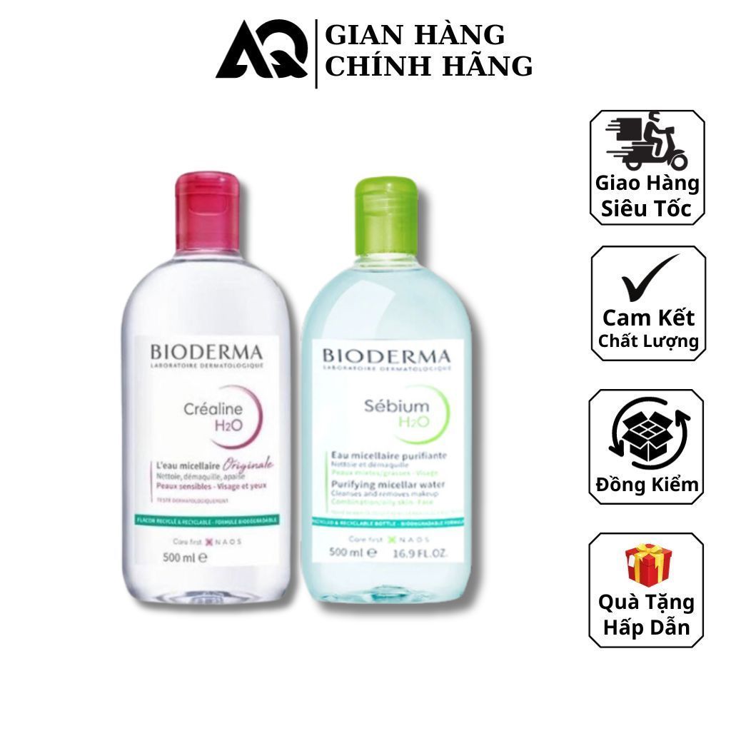Nước Tẩy Trang Biodermal 500ml Của Pháp Chính Hãng Tẩy Trang Cho Da Dầu Mụn Và Da Nhạy Cảm Da Thường
