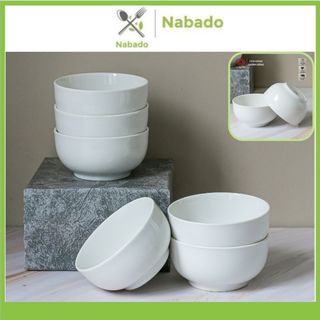 Bát cơm sứ trắng trơn 11.5cm minh châu chén ăn cơm gốm sứ tráng men cao cấp