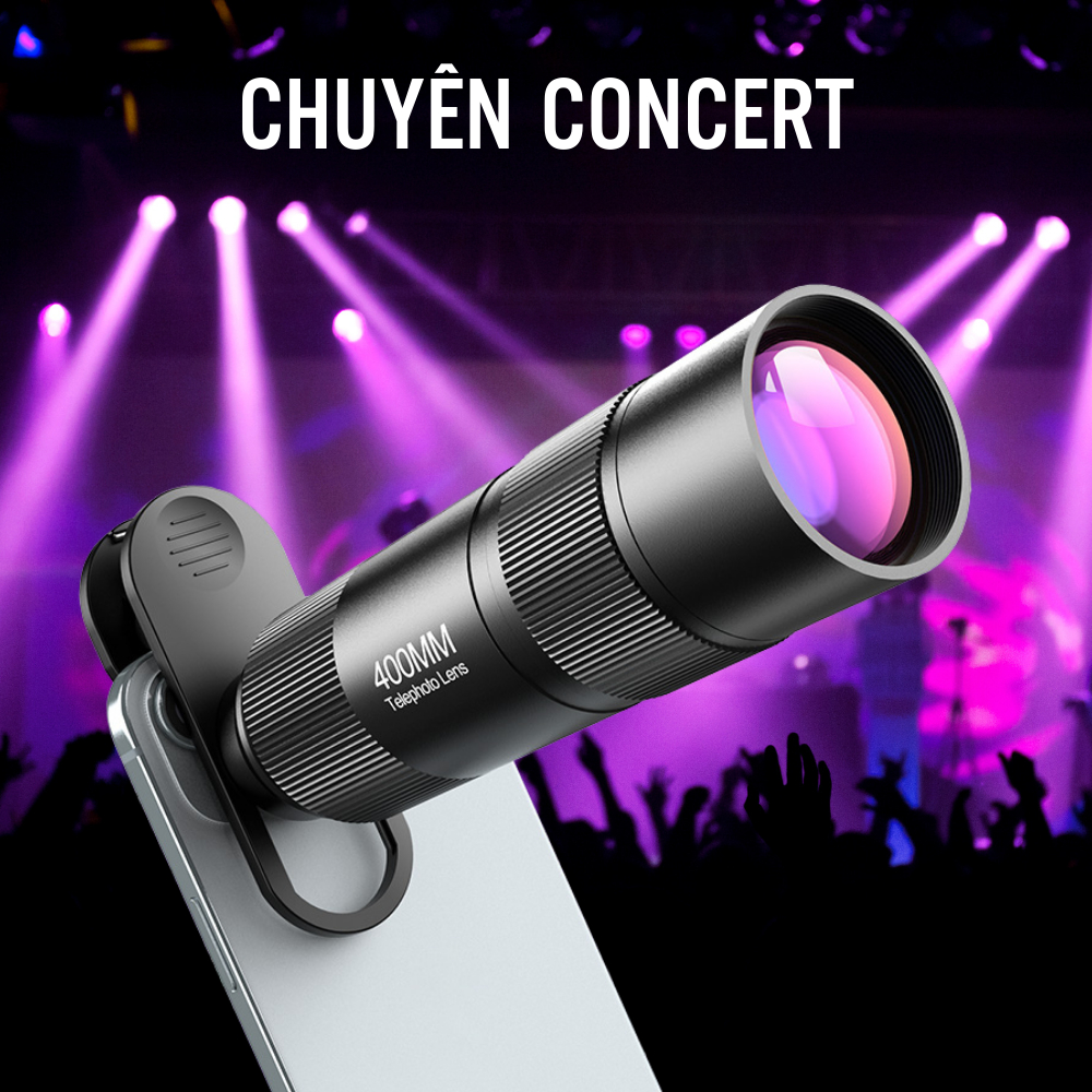 Ống kính tele 400mm, lens nhìn xa, chuyên chụp ảnh quay video cho điện thoại, độ nét 4K