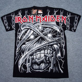 Áo iron maiden - áo over print - áo rock - size m, l, xl, xxl - áo in công nghệ discharge - rock band tee - áo thái lan