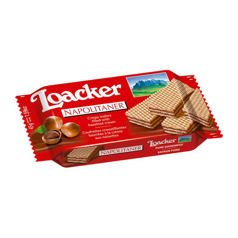 Bánh xốp socola hạt dẻ loacker classic napolitaner 3 lớp giòn ít ngọt gói quà biếu tặng tết, sinh nhật thơm ngon extaste