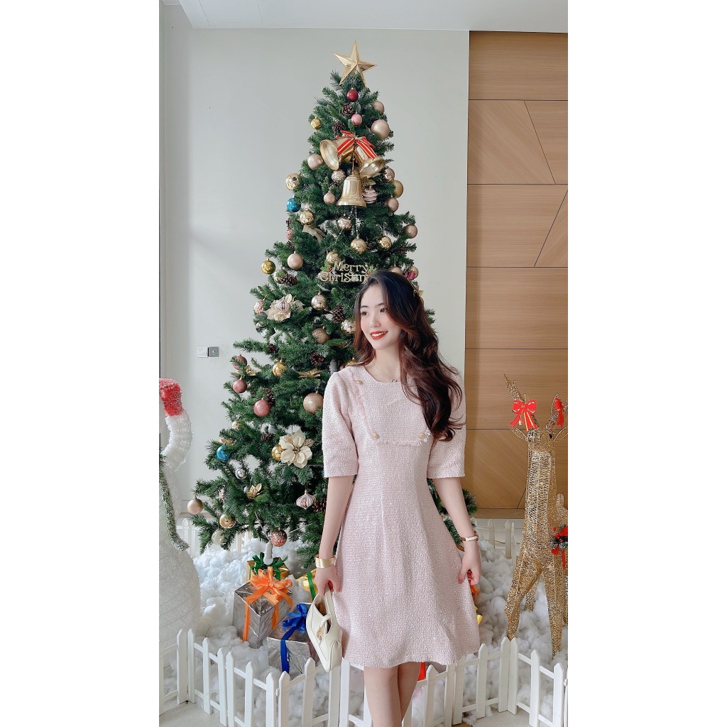 Váy dạ nhũ hồng BLINK thời trang