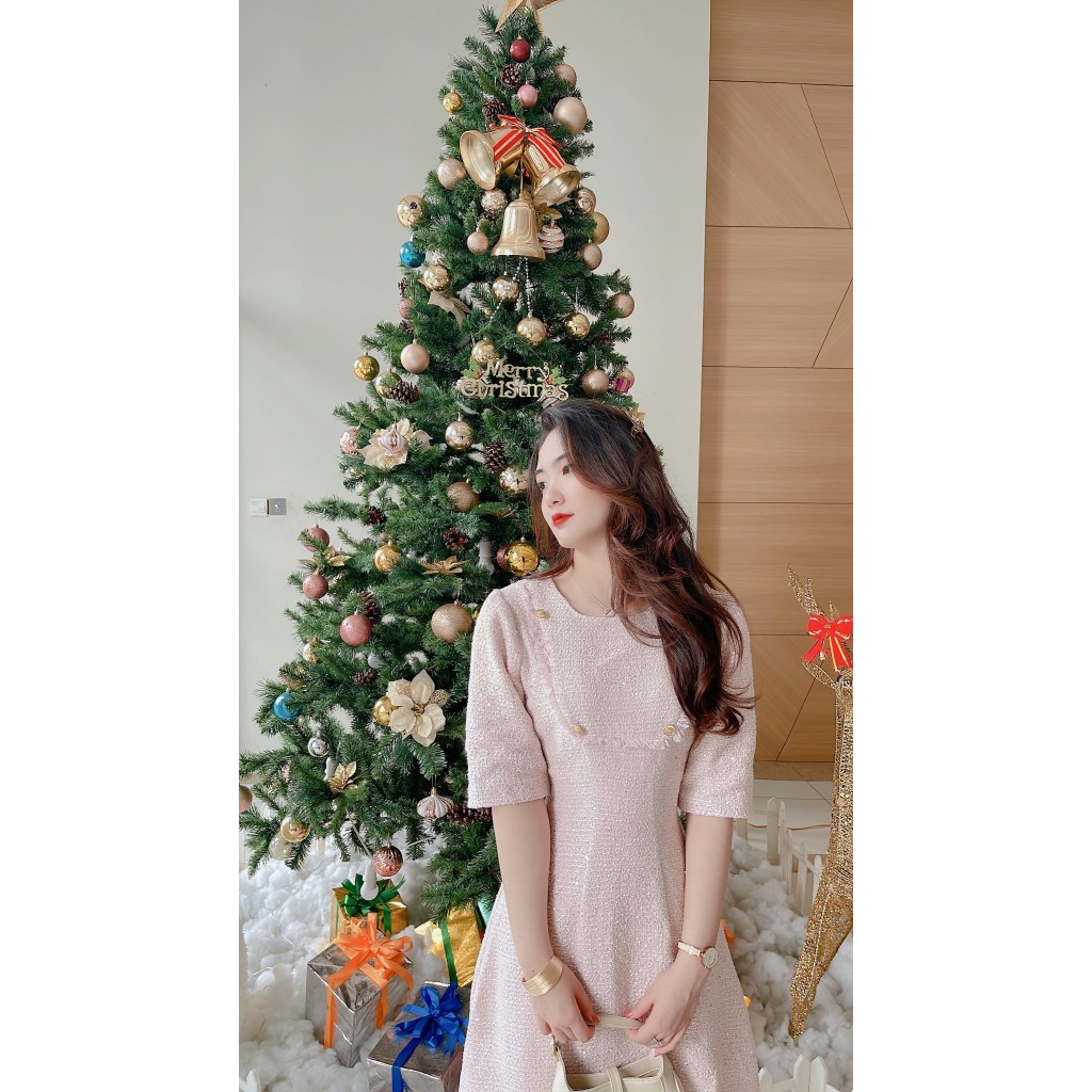 Váy dạ nhũ hồng BLINK thời trang