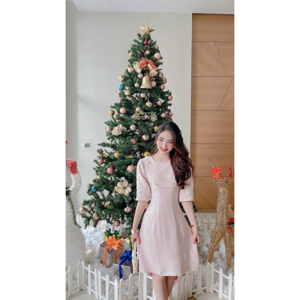 Váy dạ nhũ hồng BLINK thời trang