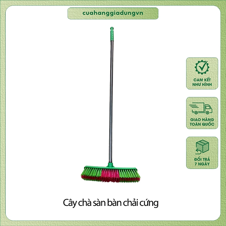Cây chổi chà sàn nhà vệ sinh - Chổi nhựa chà sân thân inox , đầu bàn chải lông cứng cáp dể dàng chà sạch vết ố
