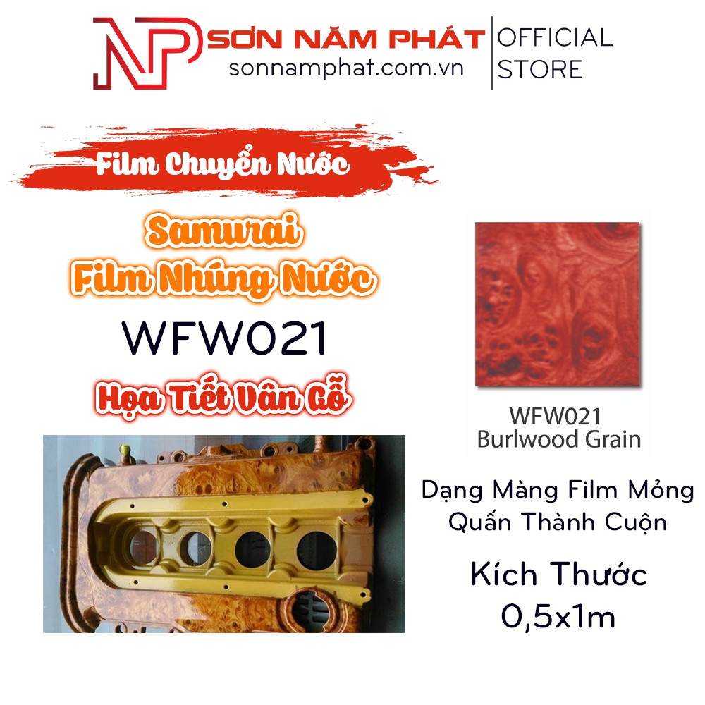 Sơn Film Chuyển Nước Carbon Samurai WFW021 Cuộn Phim Nhúng Hình Vân Gỗ