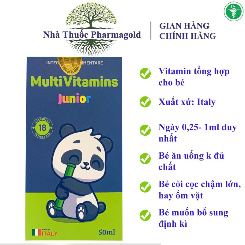 Vitamin tổng hợp cho bé MultiVitamin Junior Ý. Tăng đề kháng cho bé, kích thích ăn ngon, bổ sung vitamin và khoáng chất