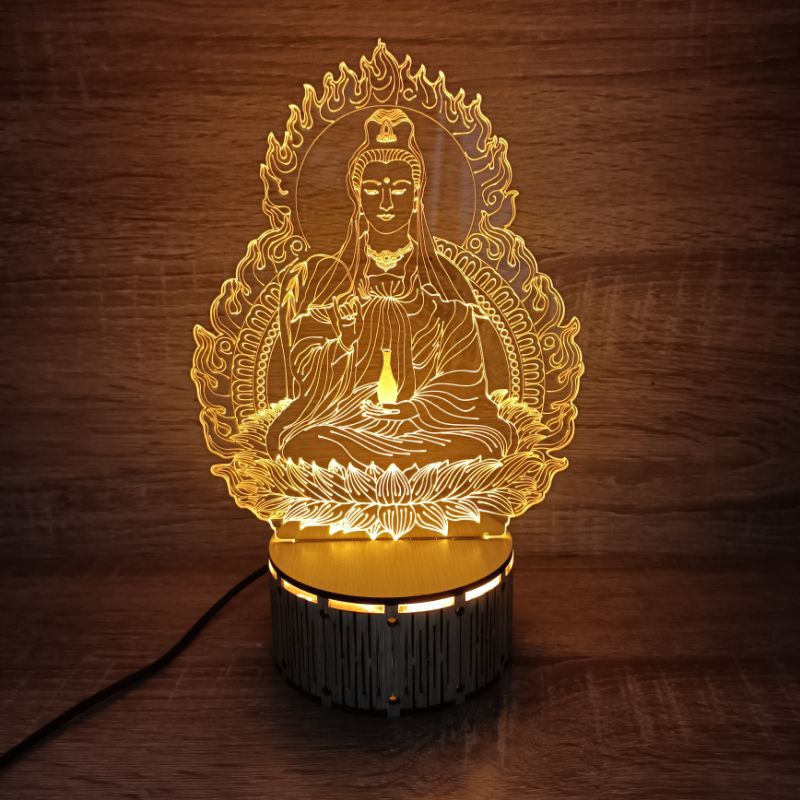 Đèn 3D Led Bồ Tát Quán Âm