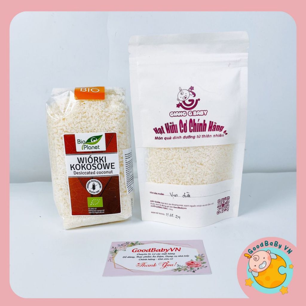 Vụn dừa hữu cơ Bio Planet 200g Cho bé ăn dặm, làm bánh Goodbabyvn