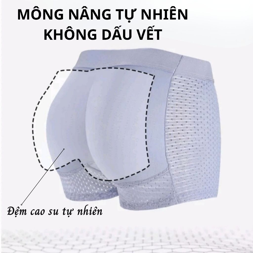 Quần lót độn mông nam, quần sịp nam boxer nâng mông tự nhiên không dấu vết, lịch lãm SALOMEN.VN (che tên sản phẩm)