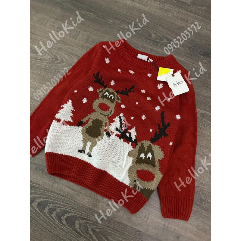 Áo len noel tuần lộc blukids cho bé