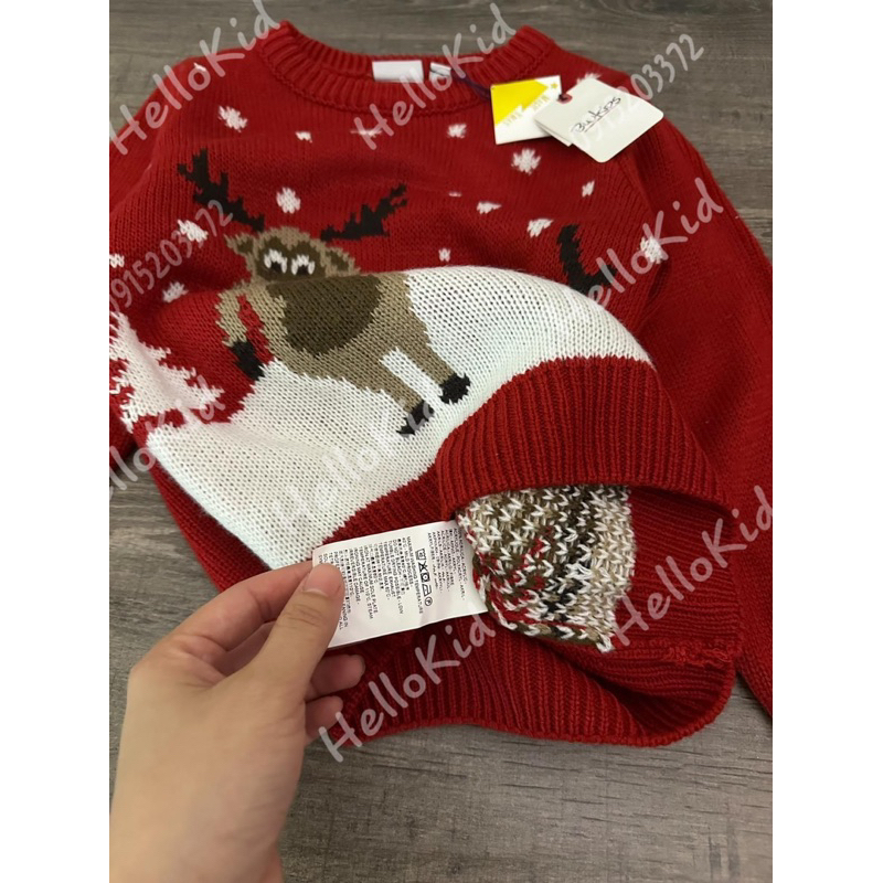 Áo len noel tuần lộc blukids cho bé
