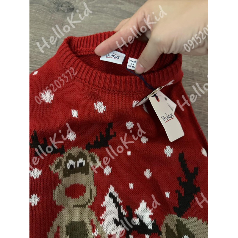 Áo len noel tuần lộc blukids cho bé