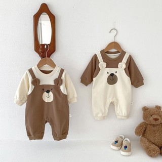 Bodysuit dài tay cotton da cá dày dặn cho bé trai bé gái sơ sinh 0-12 tháng Áo liền quần SLT63