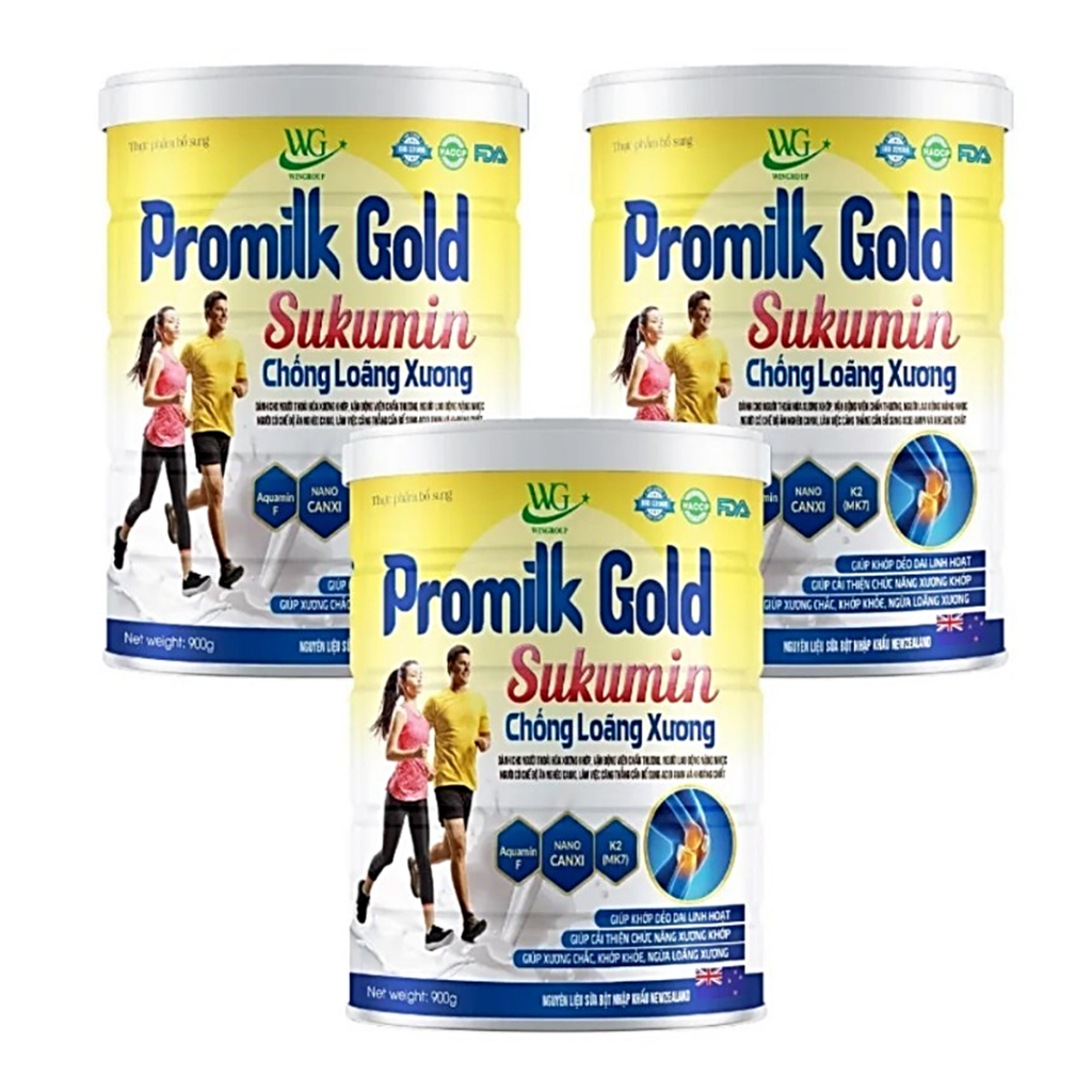 Hộp 900g Sữa Bột Chống Loãng Xương Promilk Gold Sukumin  Giúp Khớp Dẻo Dai Linh Hoạt ,Xương Chắc ,Giảm Thoái Hóa Khớp