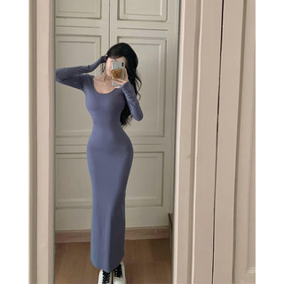 Váy len ôm body dài tay dáng dài hàng QC