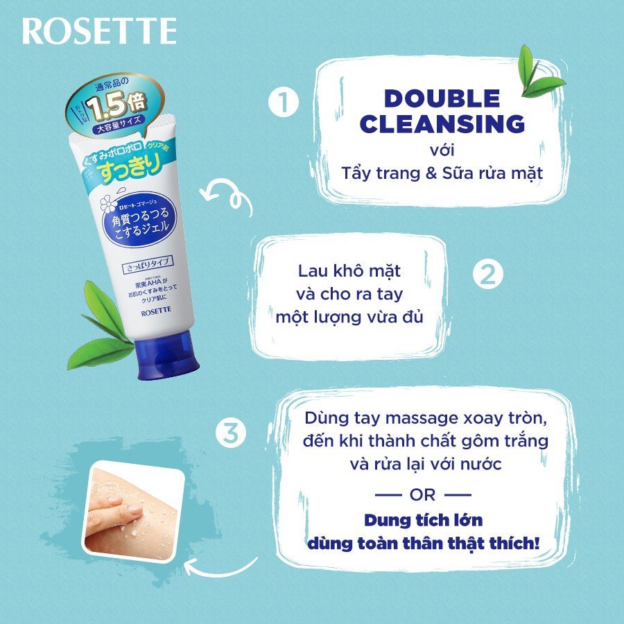 Tẩy Tế Bào Chết Rosette Cho Mọi Loại Da 120g Gommage Gentle Peeling Gel - Moist Peeling Gel