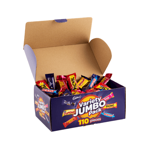 Socola Cadbury Variety Jumbo Chocolate Box 1.56kg Picnic, Boost, Dairy Milk, Crunchie, Cherry Ripe..Loacker extaste